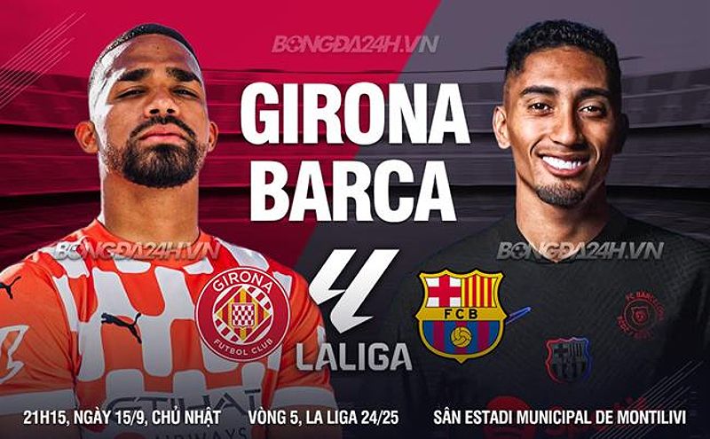 Barcelona và Girona trong một trận đấu