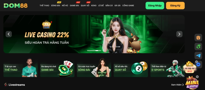 Dom88 - Nhà cái uy tín với hệ sinh thái cá cược đa dạng