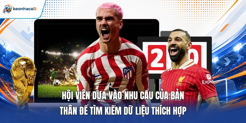 Livescore | Cập Nhật Tỷ Số Trực Tiếp Theo Thời Gian Thực 4 Hội viên dựa vào nhu cầu của bản thân để tìm kiếm dữ liệu thích hợp